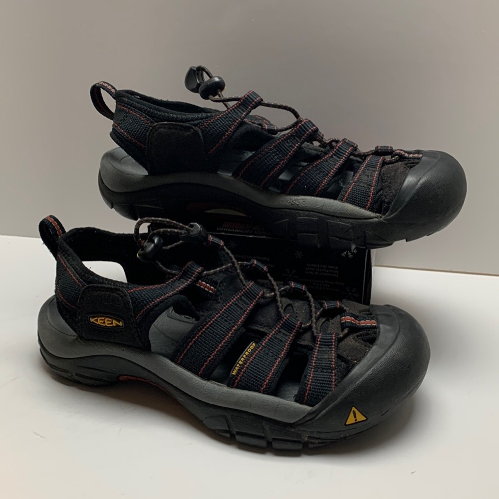 Keen Kids Black Sandals with Red Stitching